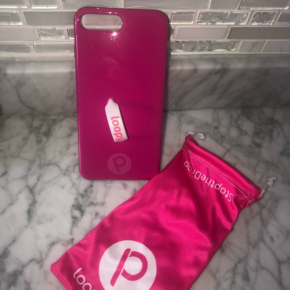 Hot pink glossy loopy case for iPhone 7-8 plus